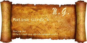 Matisa Girót névjegykártya